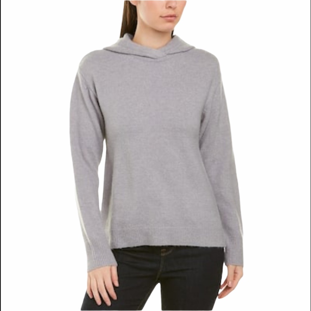 magaschoni mist gray heather wool blend hoodie